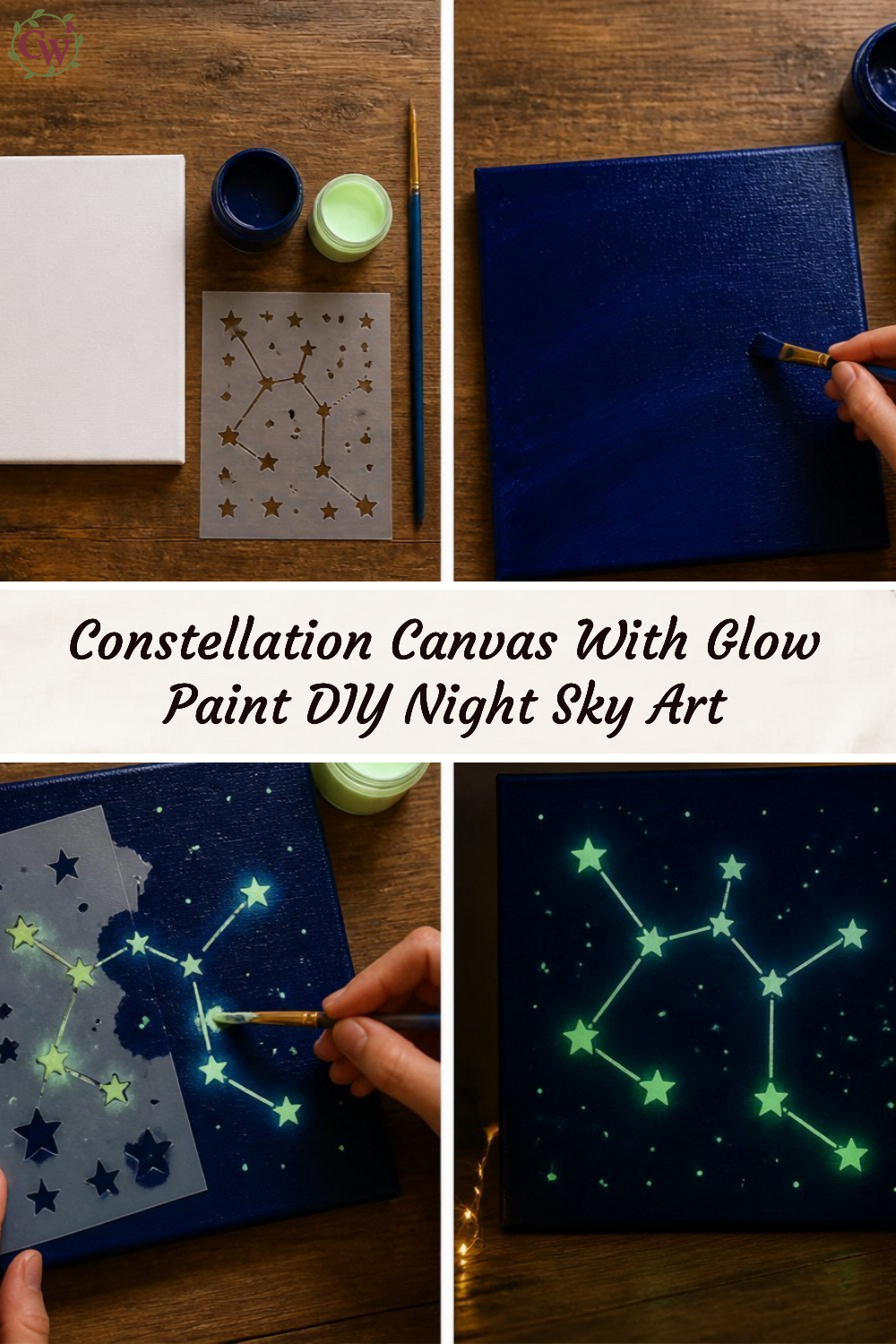 Constellation Canvas With Glow Paint DIY Night Sky Art