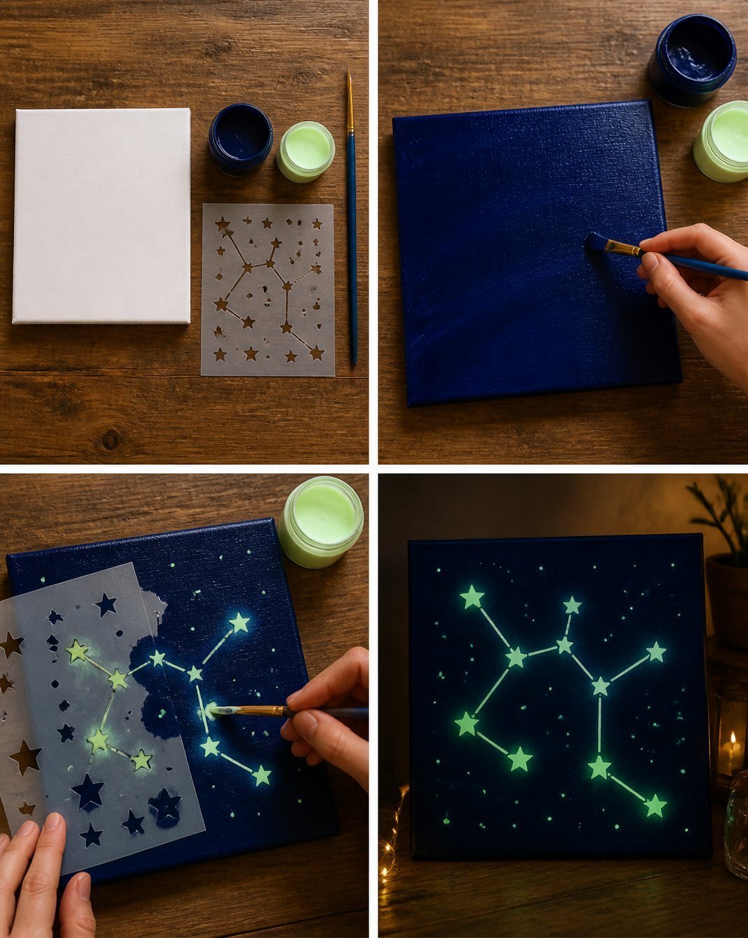 Constellation Canvas with Glow Paint: Night Sky Art Tutorial