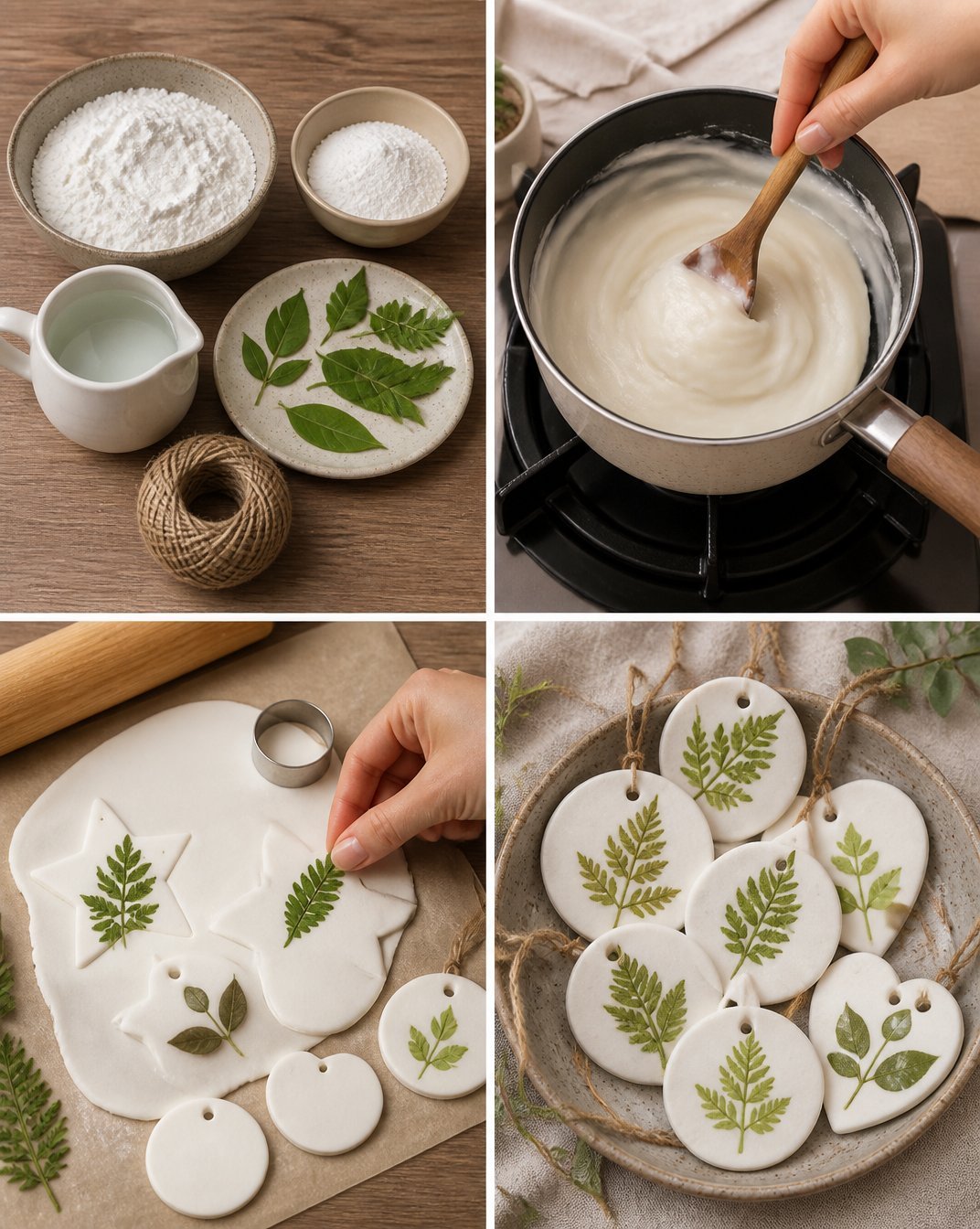 DIY Cornstarch Leaf Ornaments for Botanical Decor