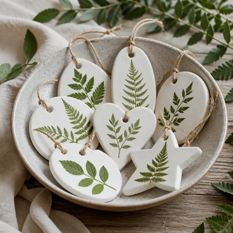 Handmade cornstarch leaf ornaments for botanical home decor