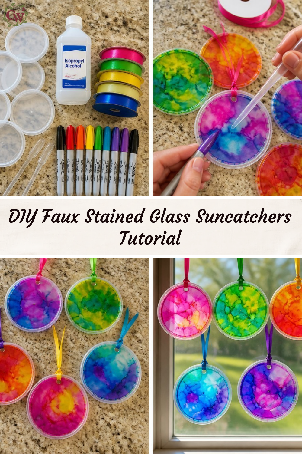 DIY Faux Stained Glass Suncatchers Tutorial