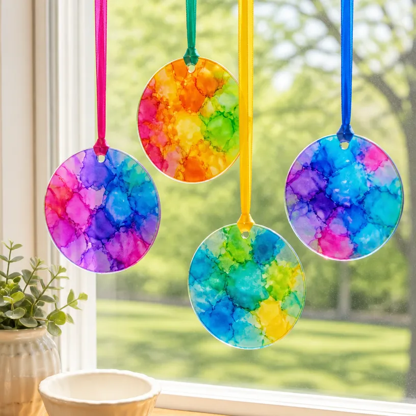 DIY Faux Stained Glass Suncatchers Tutorial