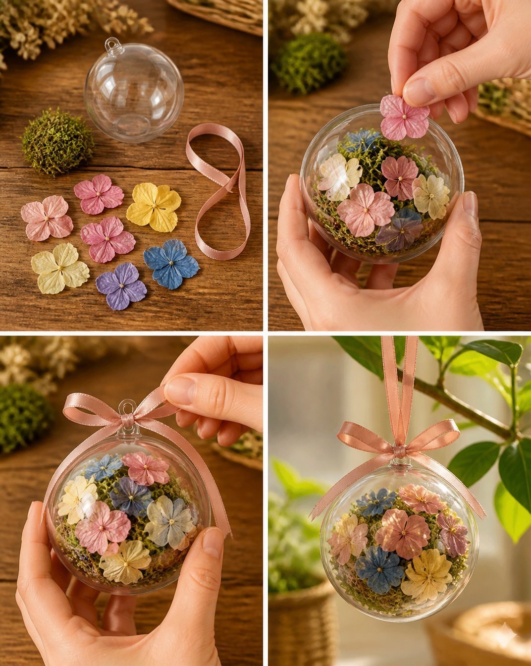 DIY Flower Globe Ornament: Easy Hanging Decor Tutorial