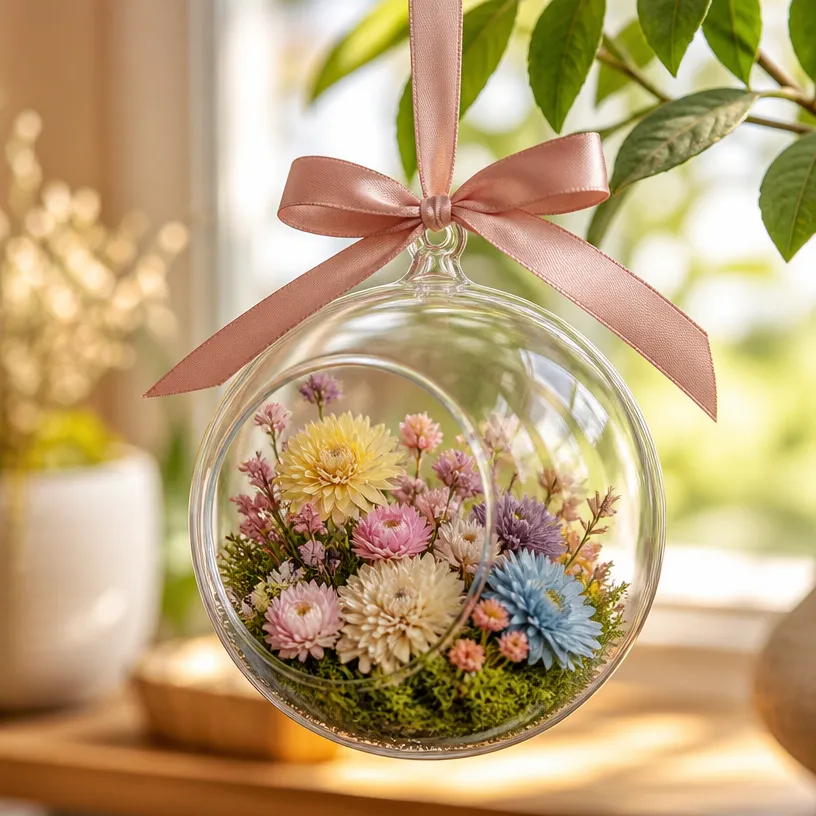 DIY Flower Globe Ornament: Easy Hanging Decor Tutorial