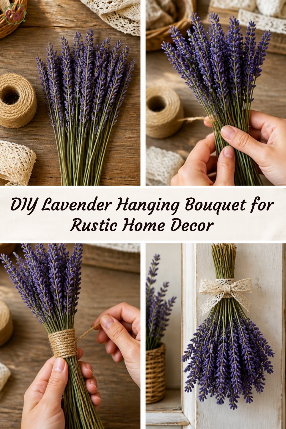DIY Lavender Hanging Bouquet for Rustic Home Decor