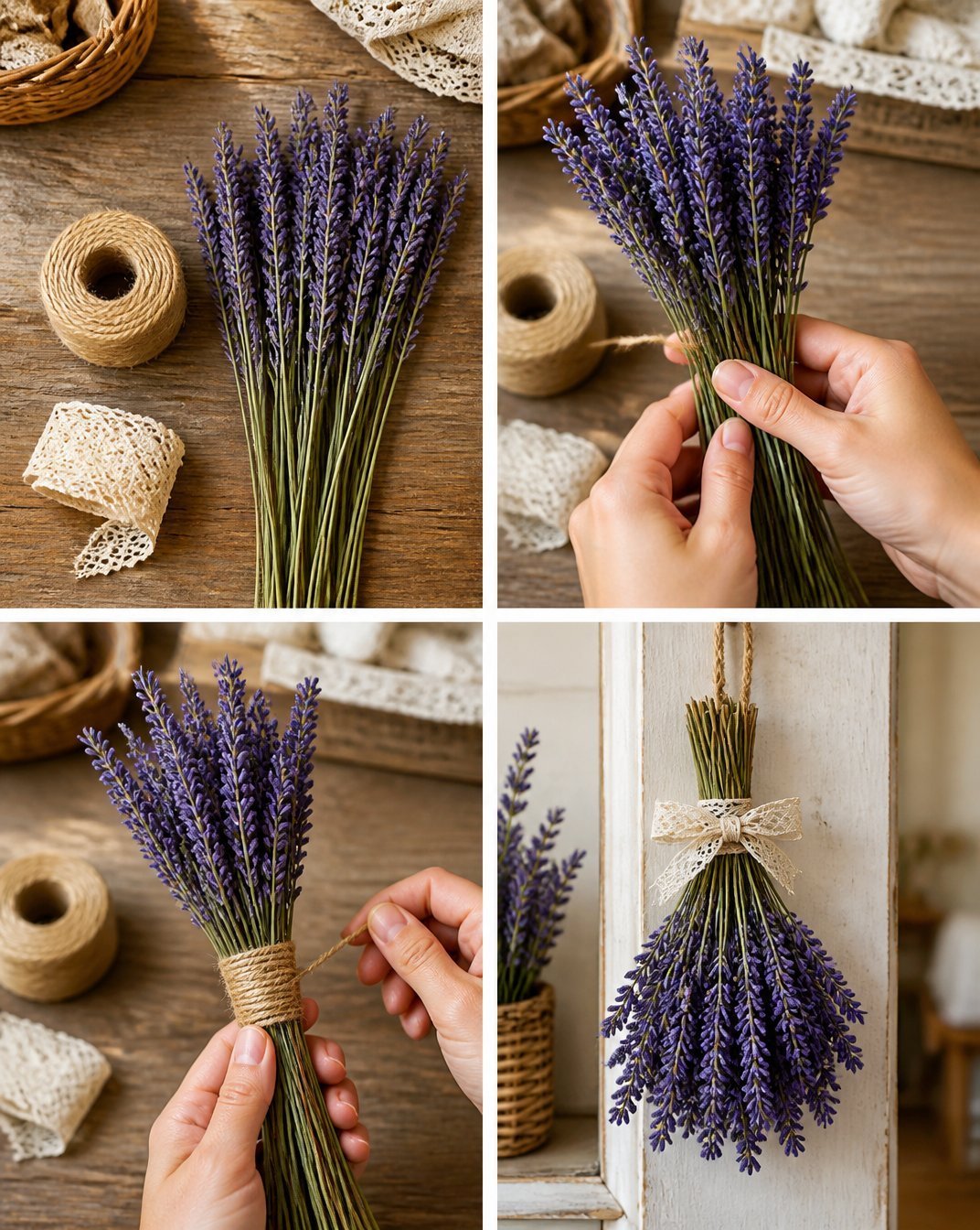 How to Make a Lavender Hanging Bouquet for Rustic Home Decor