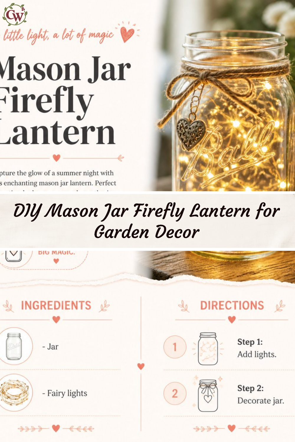 DIY Mason Jar Firefly Lantern for Garden Decor