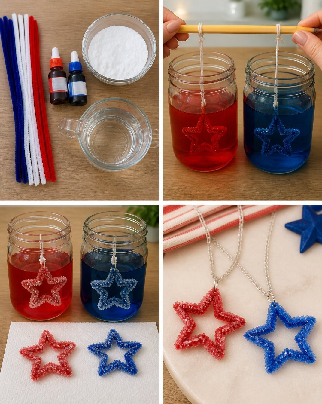 Fourth of July Patriotic Crystal Star Ornament