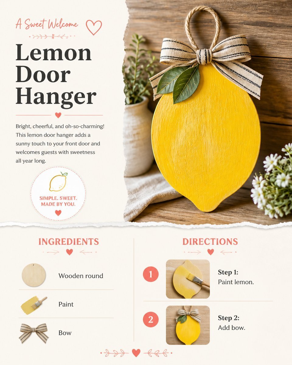 Lemon Door Decor for a Bright Entryway
