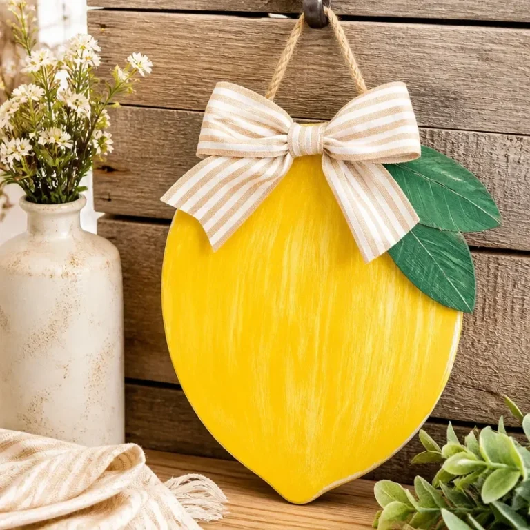 DIY lemon door decor for a bright and inviting entryway design