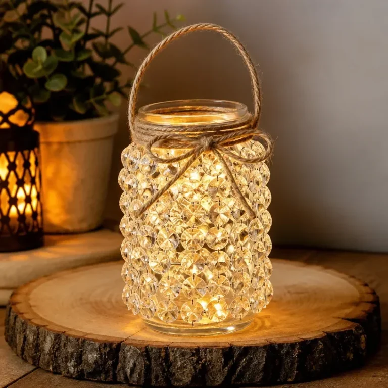 Fairy lanterns illuminating a beautiful space with elegant crystal decor