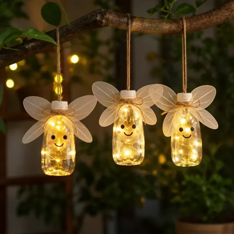 Firefly bottle lights with glowing LEDs for enchanting home decor