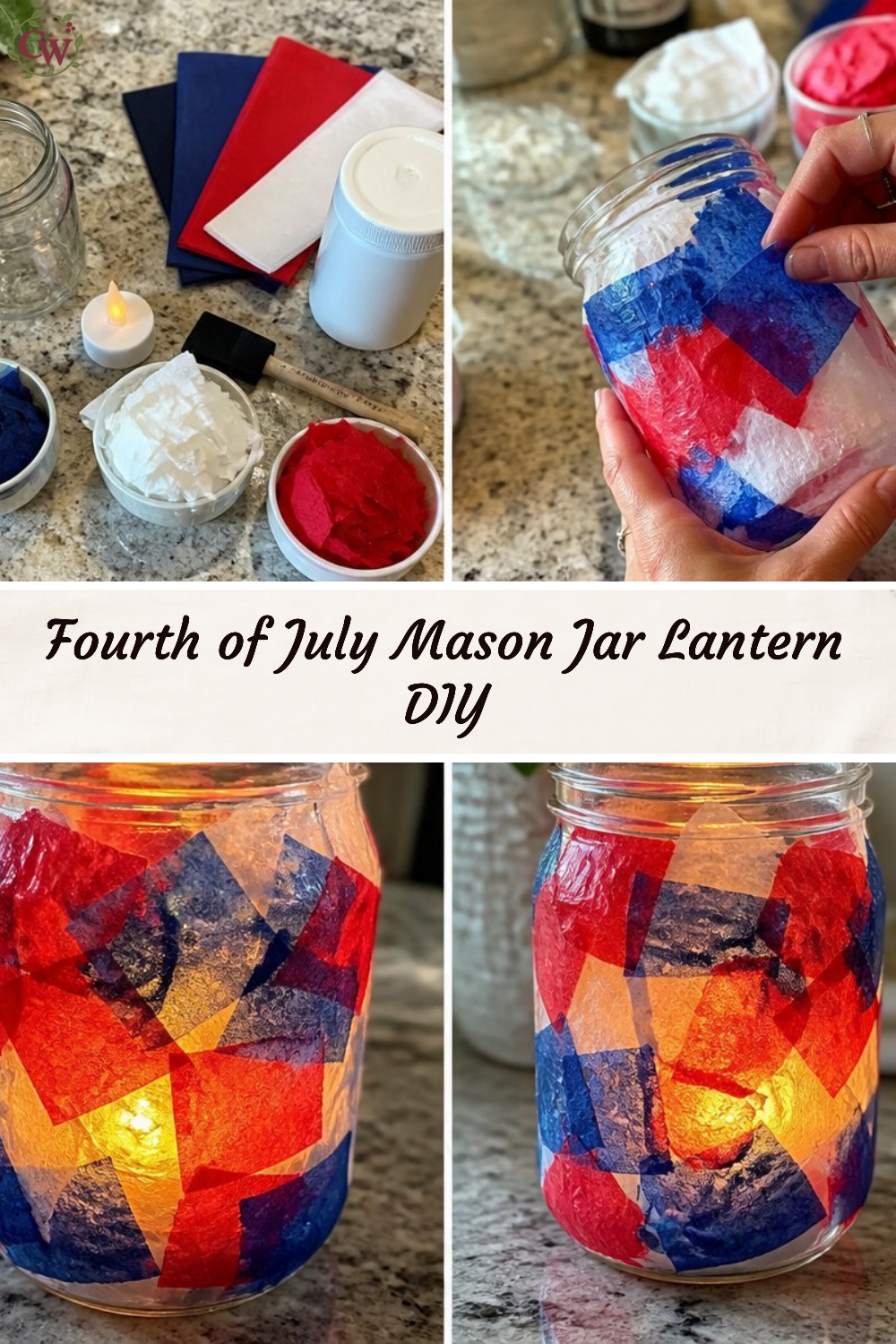 Fourth of July Mason Jar Lantern DIY