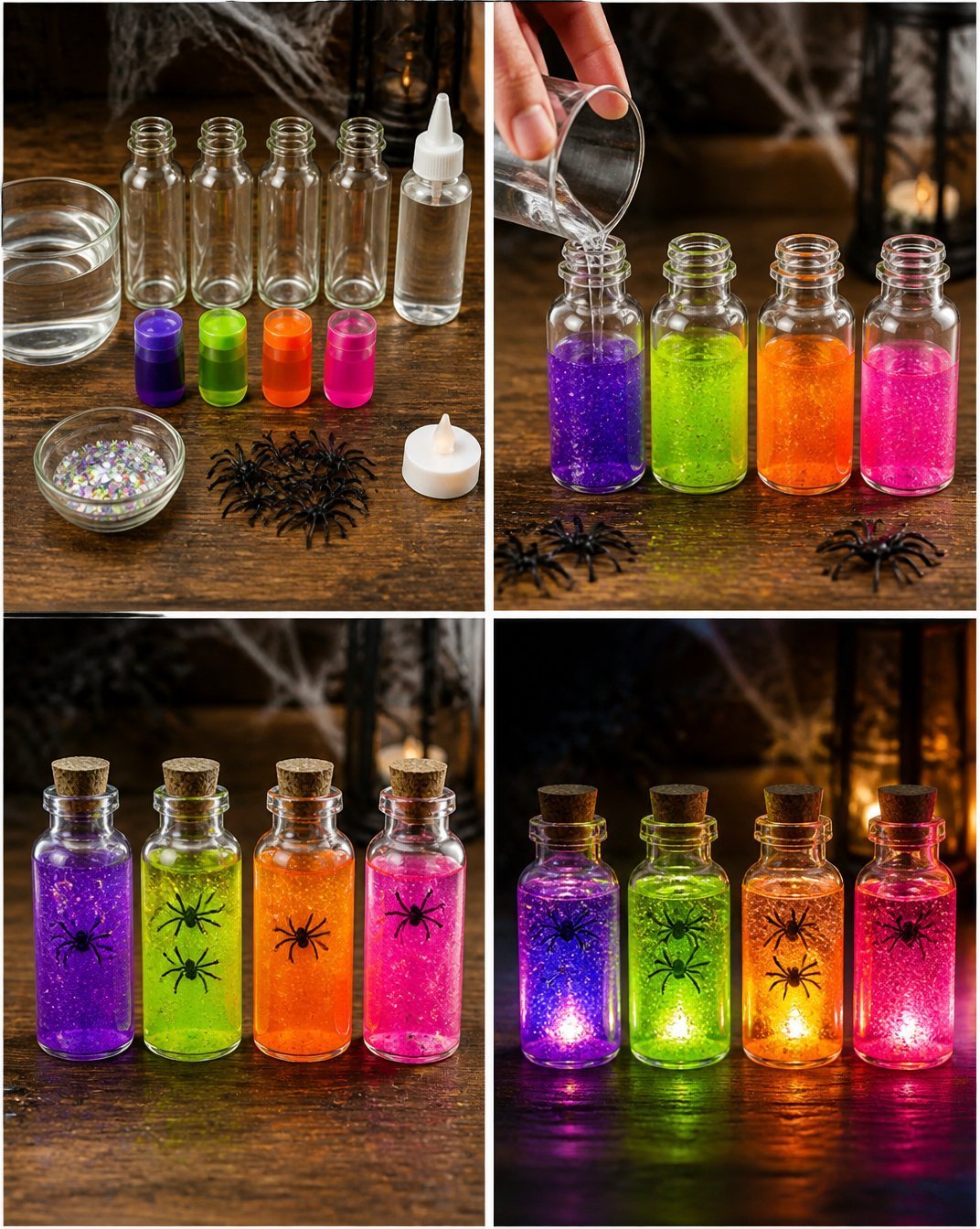 Halloween Rainbow Potion Crafts: Spooky Bottle Decor and DIY Ideas