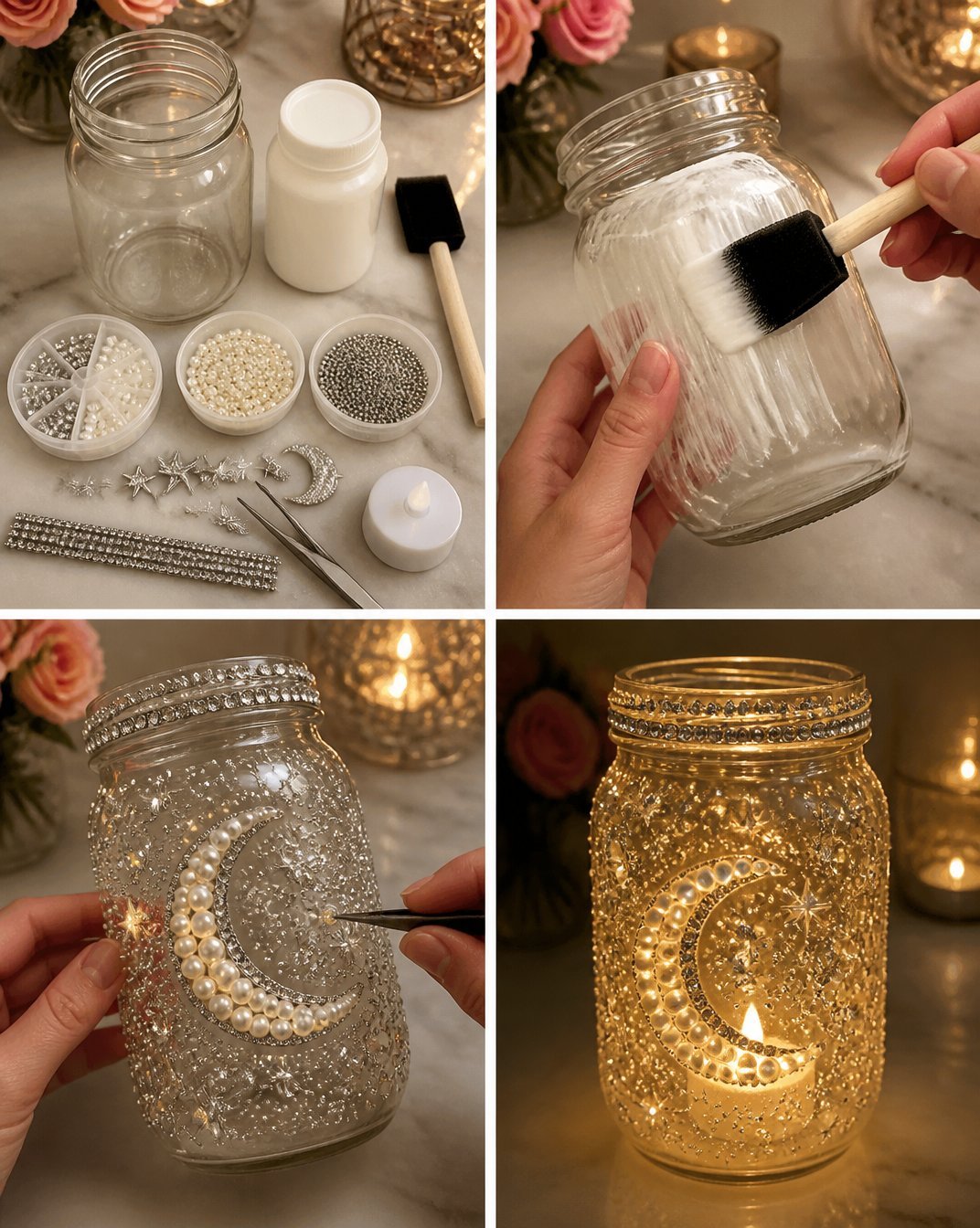 Sparkling Moon Mason Jar Lantern
