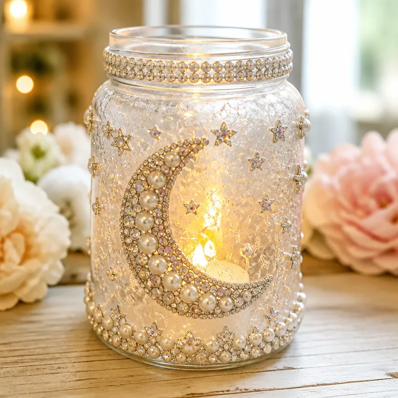 Sparkling Moon Mason Jar Lantern