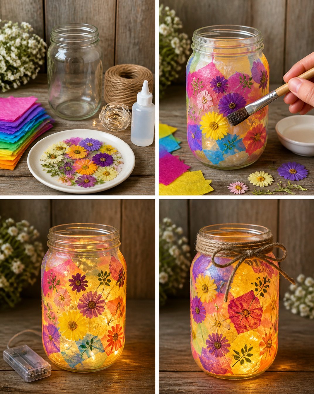 Multicolor Firefly Jar Lantern for Garden Decor