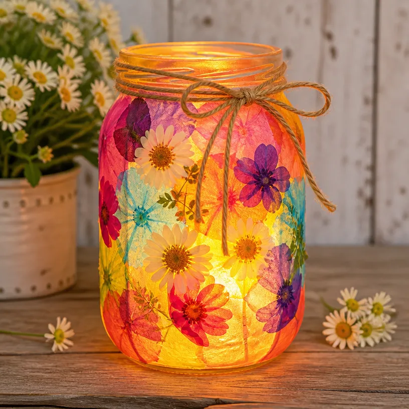 Multicolor Firefly Jar Lantern for Garden Decor