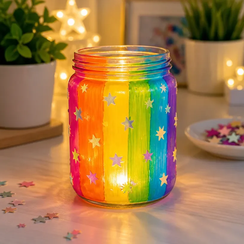 Rainbow Fairy Glow-in-the-Dark Lantern Night Light and Home Decor