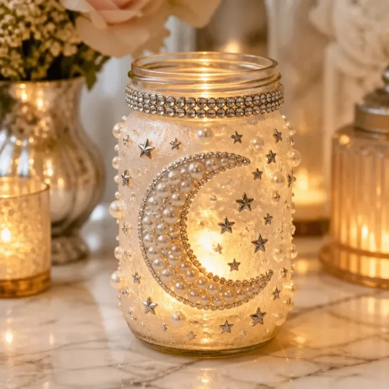 Sparkling Moon Mason Jar Lantern for enchanting home and outdoor decor