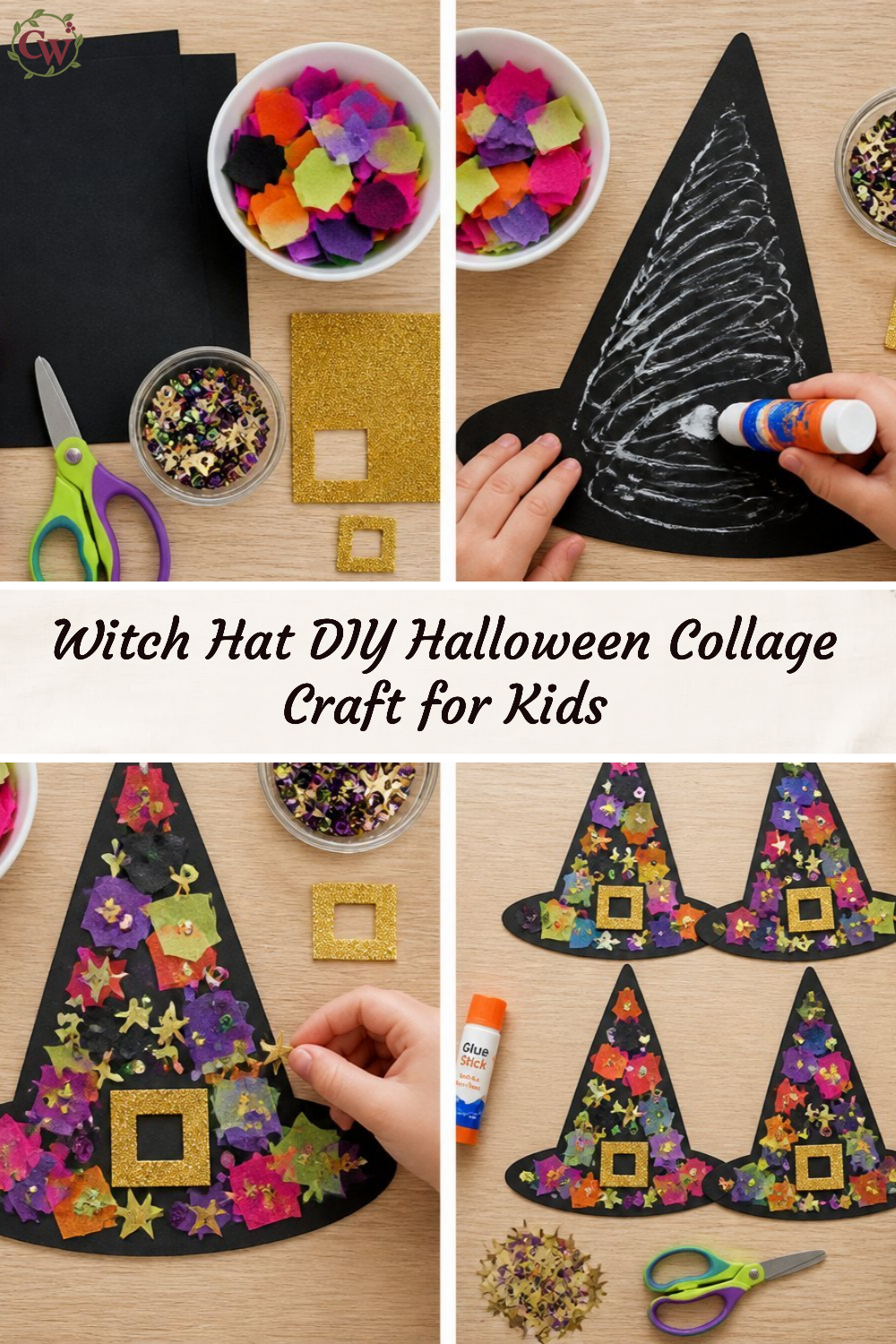 Witch Hat DIY Halloween Collage Craft for Kids