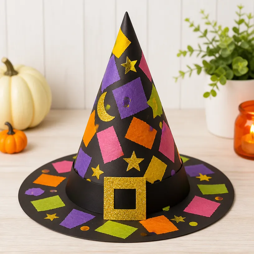 Halloween Witch Hat Collage Craft for Kids