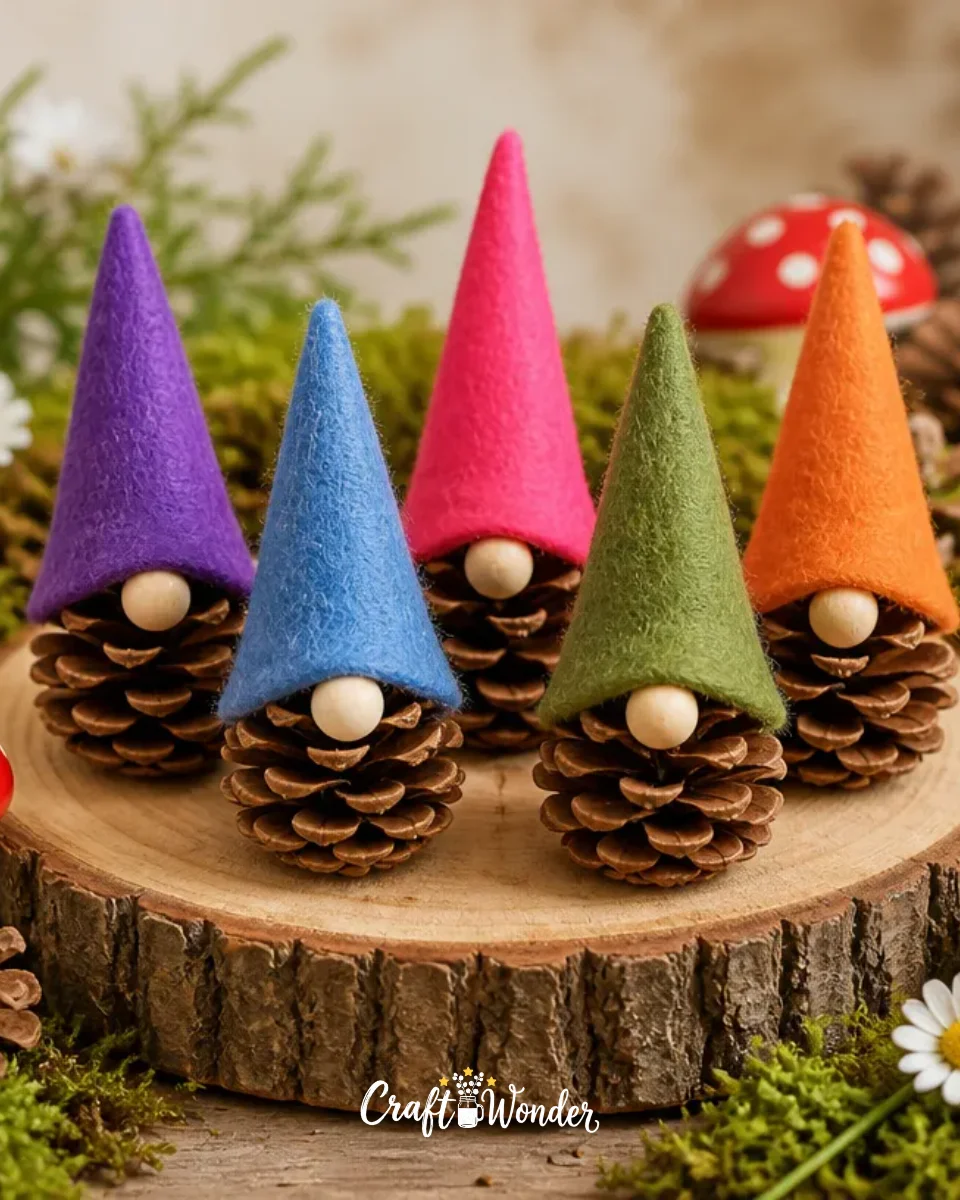 DIY Pinecone Gnomes: Easy Budget-Friendly Craft for Fall and Christmas