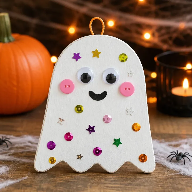 Easy DIY Halloween ghost craft for kids and families