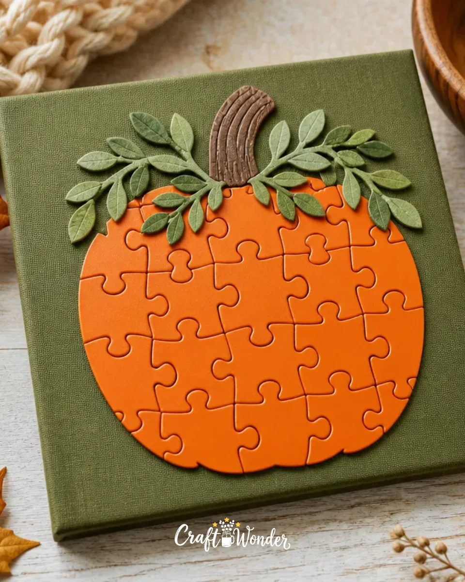 Easy Puzzle Piece Craft for Fall Pumpkin Pictures