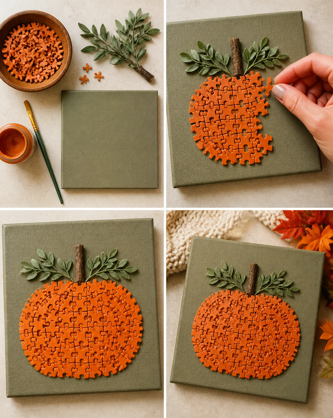 Easy Puzzle Piece Craft for Fall Pumpkin Pictures