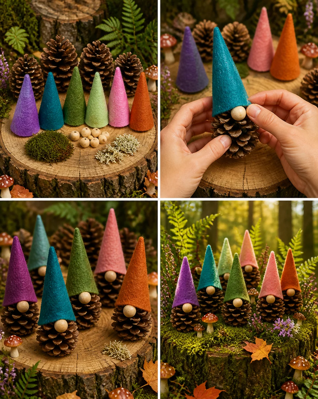 Diy christmas decorations forest | How to make forest gonks diy ideas for gnomes, Painted pine cone crafts, Pine cone art
