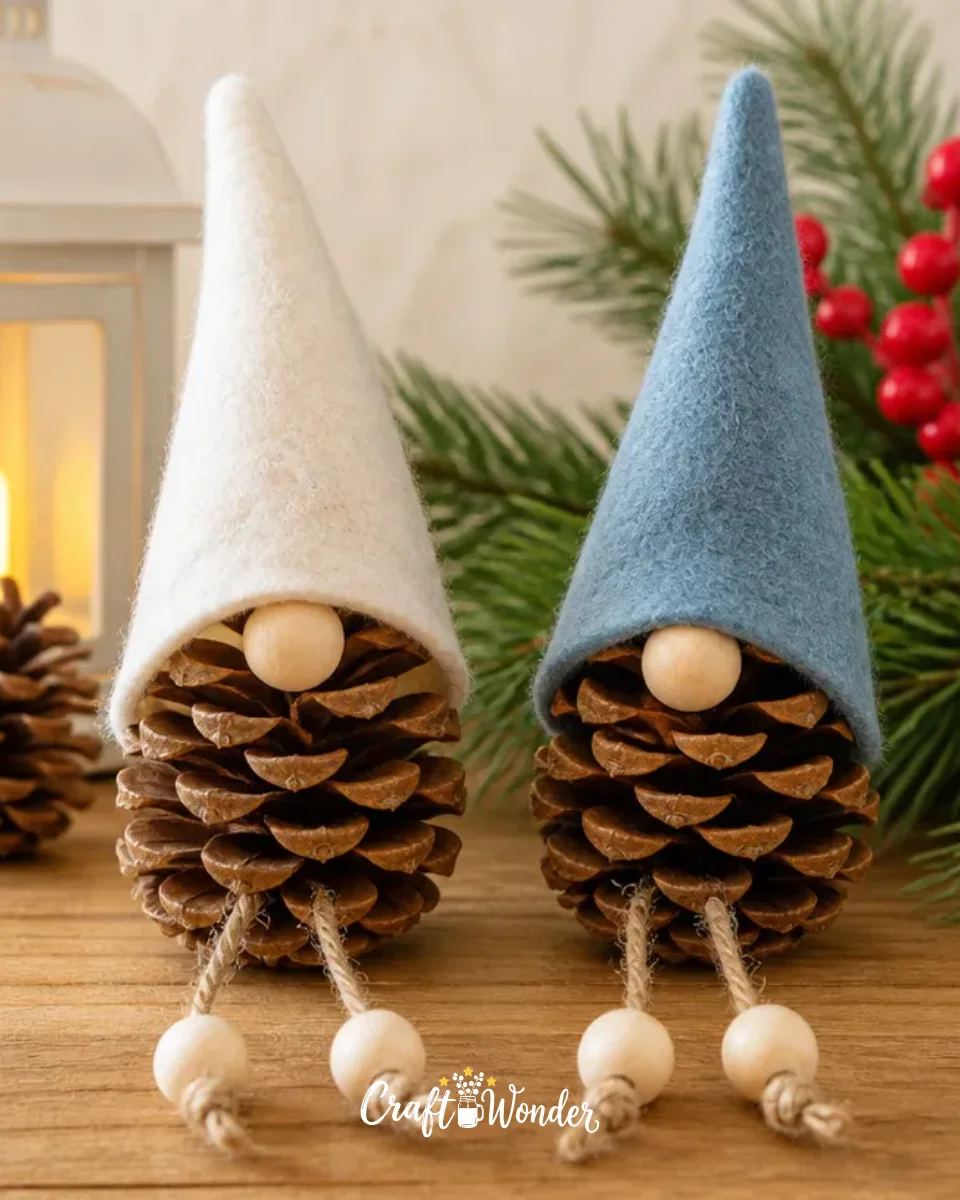 How to make a gnome from pinecones | Christmas crafts gnomes with pinecones, Pine cone crafts, Ornaments