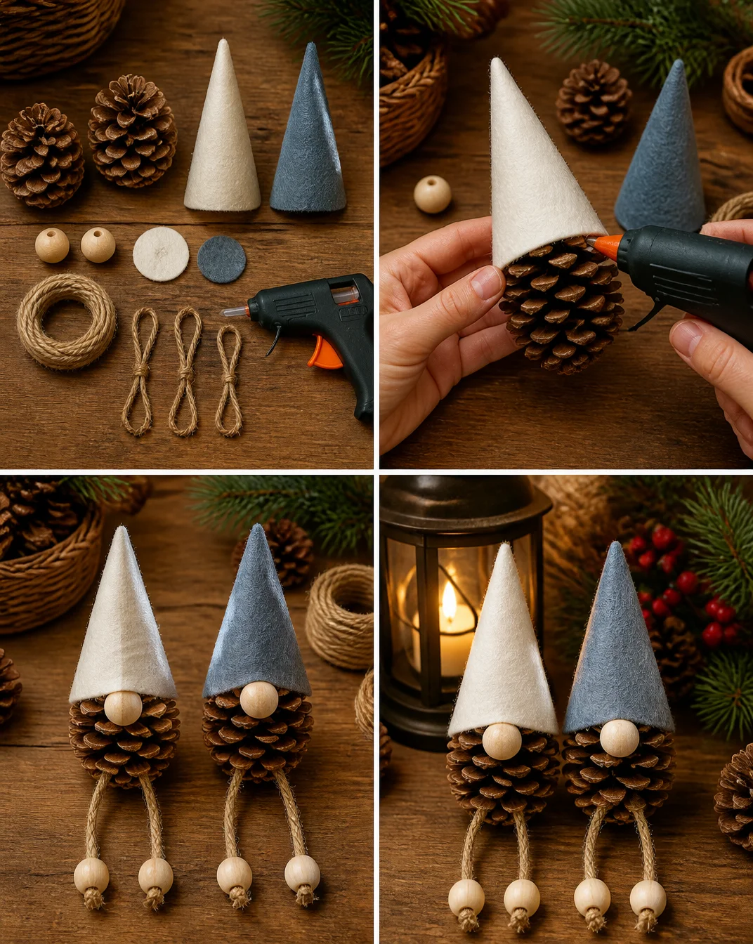 How to make a gnome from pinecones | Christmas crafts gnomes with pinecones, Pine cone crafts, Ornaments