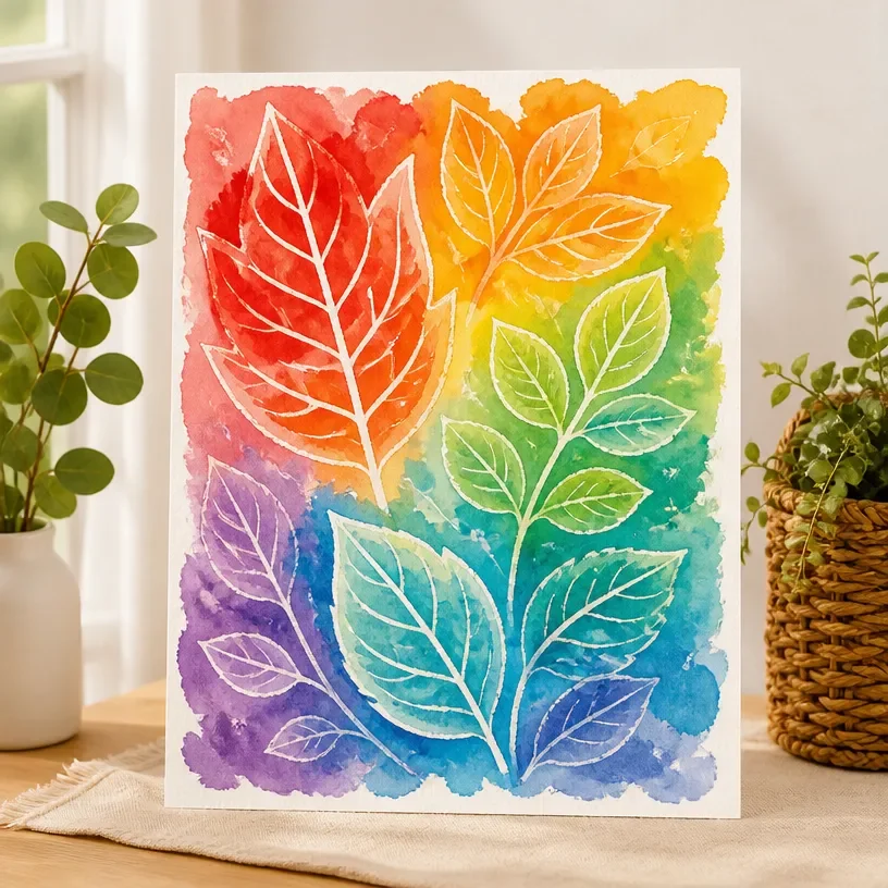 Beautiful tissue paper art created with color transfer techniques for home decor